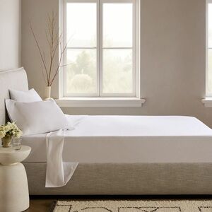 QUINCE Classic Organic Percale Sheet Set Queen White 6522